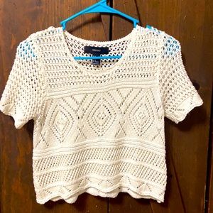 forever 21 cropper see-through over shirt